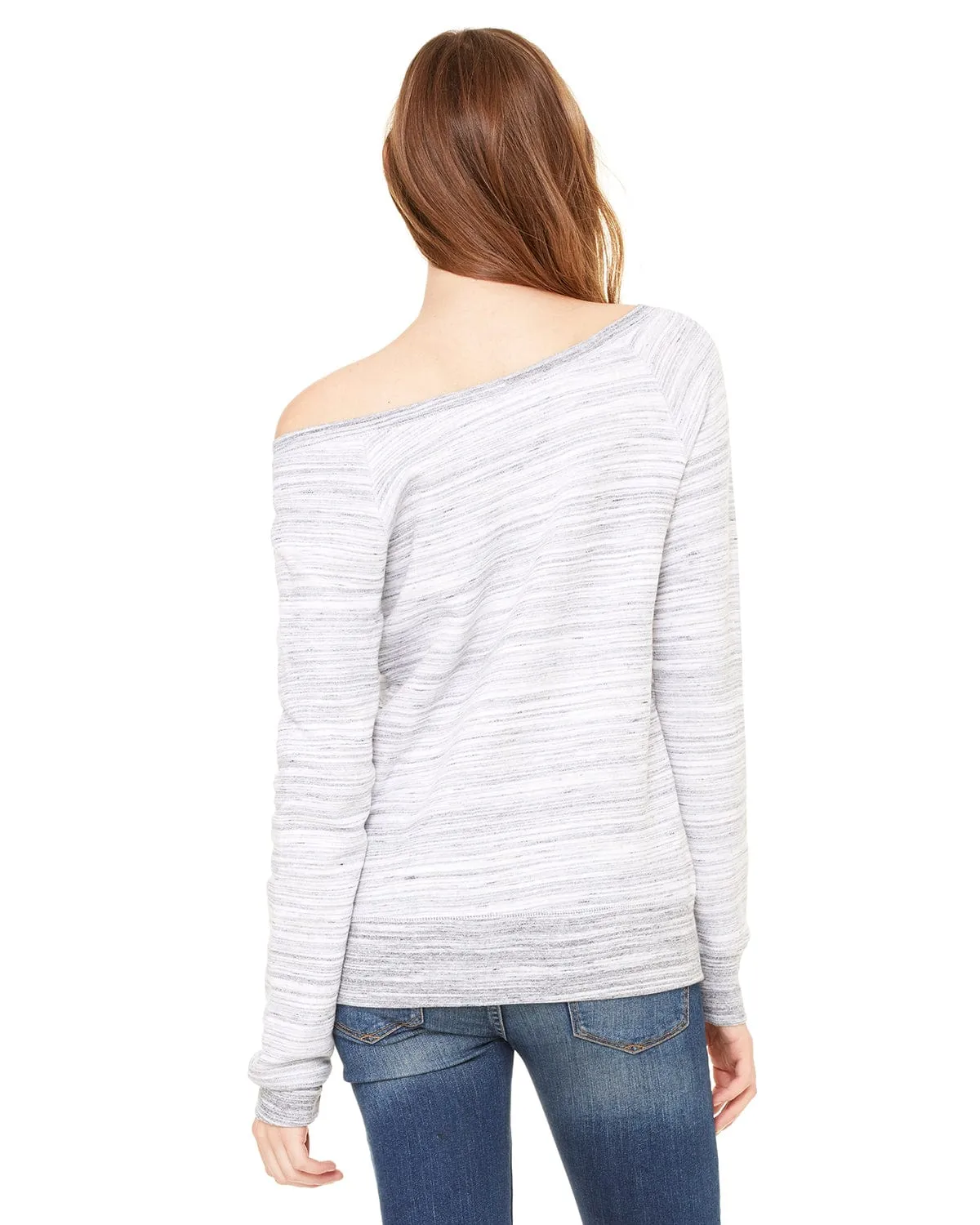 Bella Canvas Ladies Triblend Sponge Fleece Wide Neck Sweatshirt