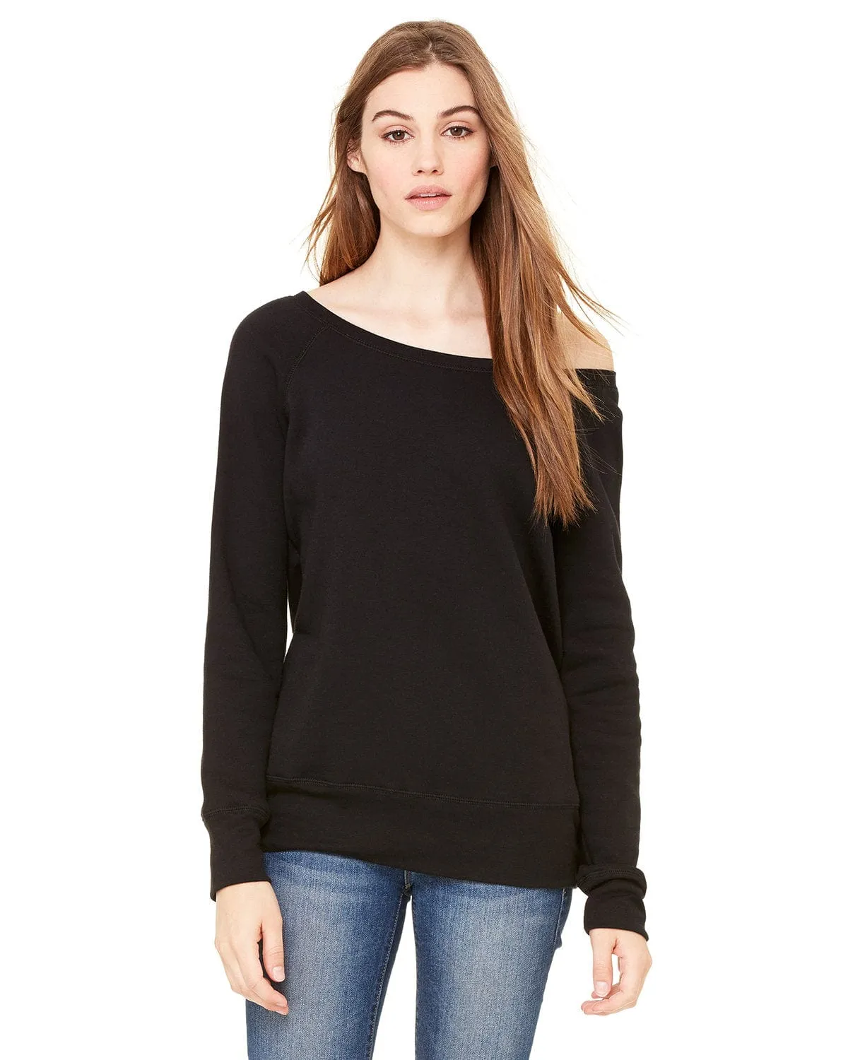 Bella Canvas Ladies Triblend Sponge Fleece Wide Neck Sweatshirt