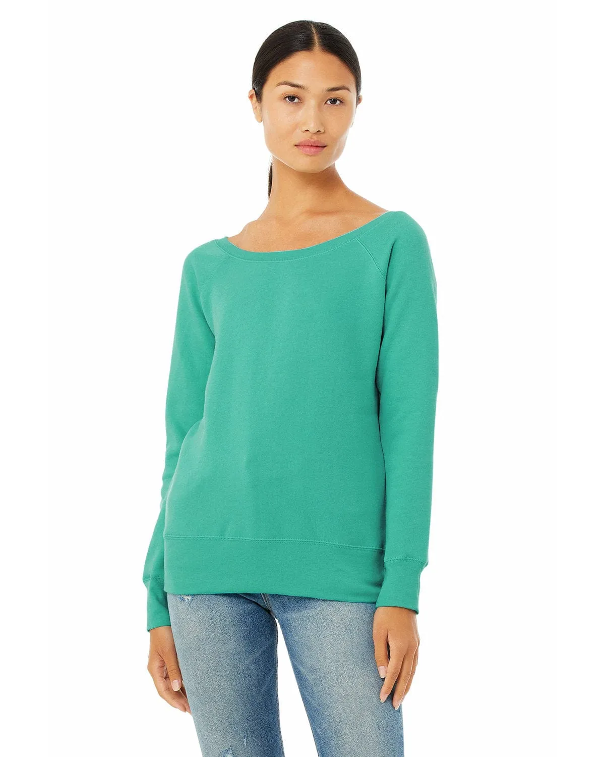 Bella Canvas Ladies Triblend Sponge Fleece Wide Neck Sweatshirt