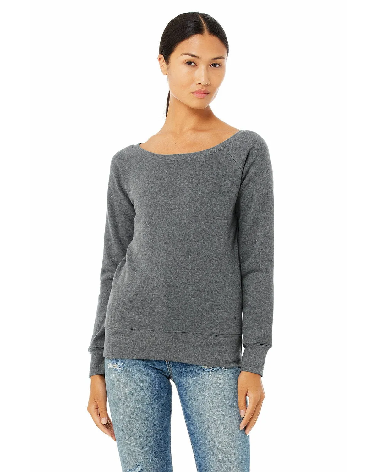 Bella Canvas Ladies Triblend Sponge Fleece Wide Neck Sweatshirt