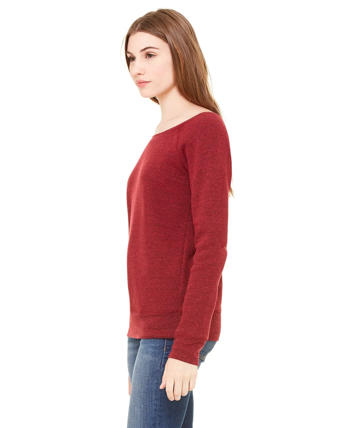 Bella Canvas Ladies Triblend Sponge Fleece Wide Neck Sweatshirt