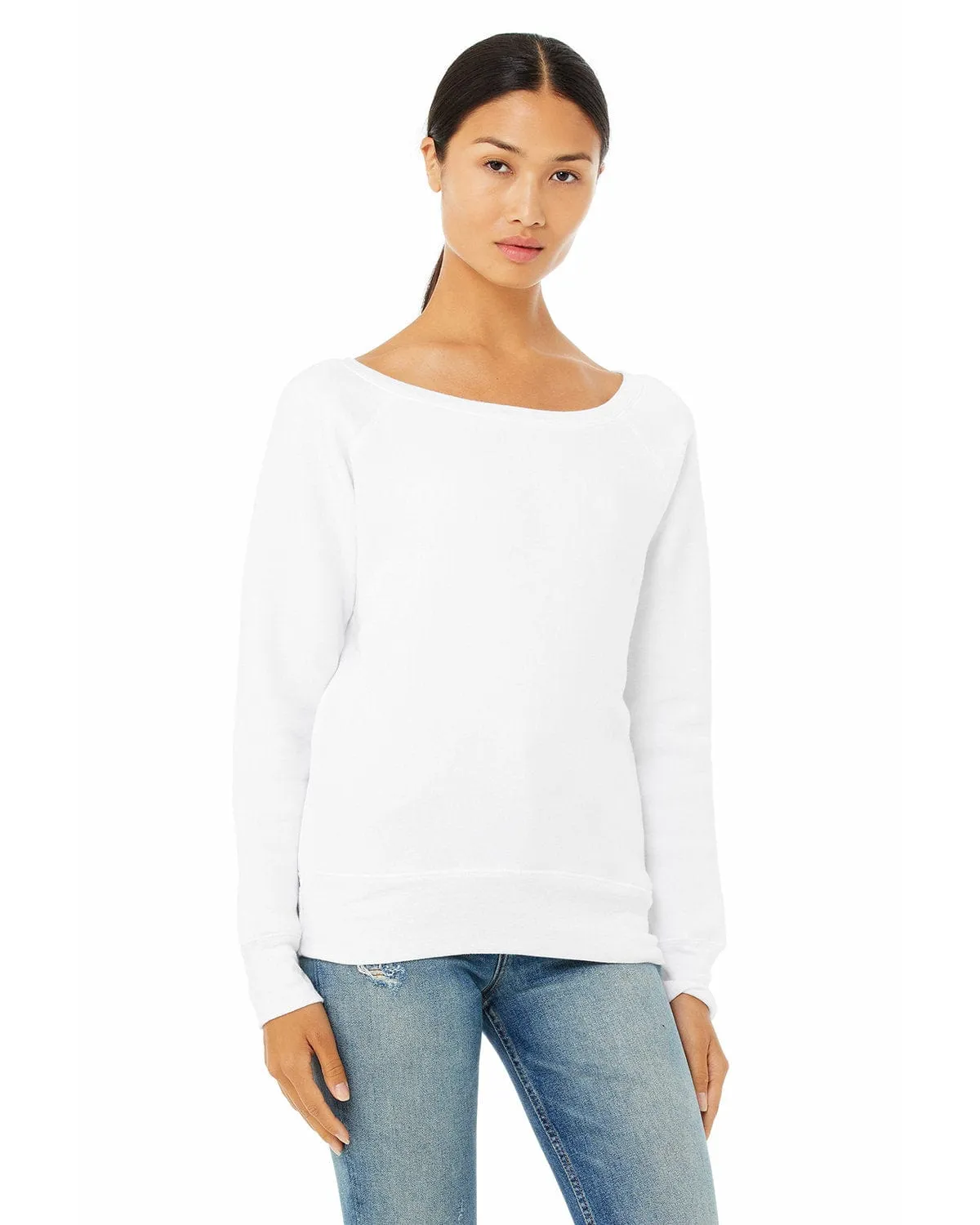 Bella Canvas Ladies Triblend Sponge Fleece Wide Neck Sweatshirt