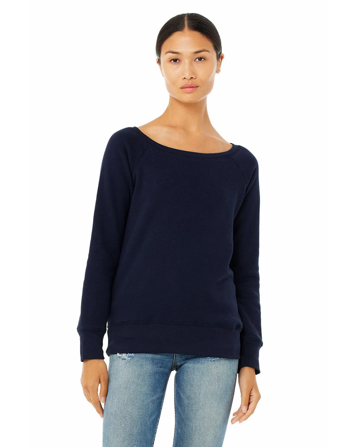 Bella Canvas Ladies Triblend Sponge Fleece Wide Neck Sweatshirt