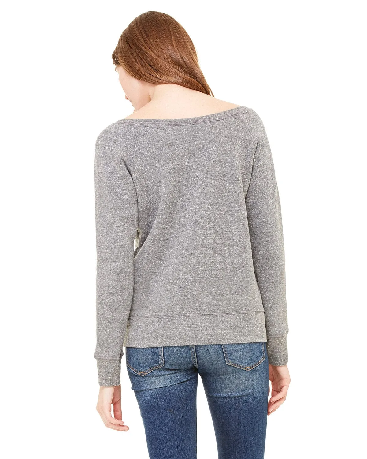 Bella Canvas Ladies Triblend Sponge Fleece Wide Neck Sweatshirt