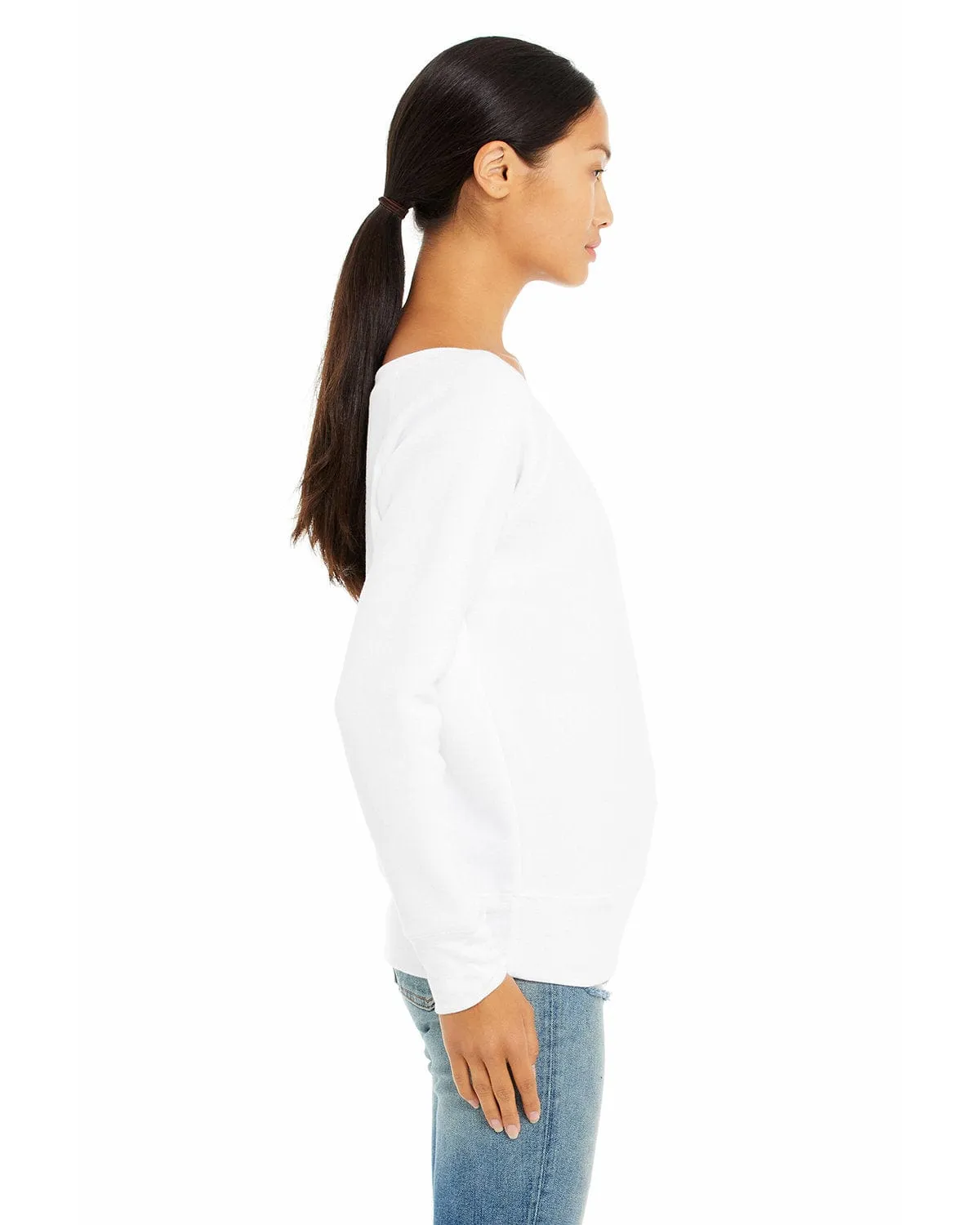Bella Canvas Ladies Triblend Sponge Fleece Wide Neck Sweatshirt