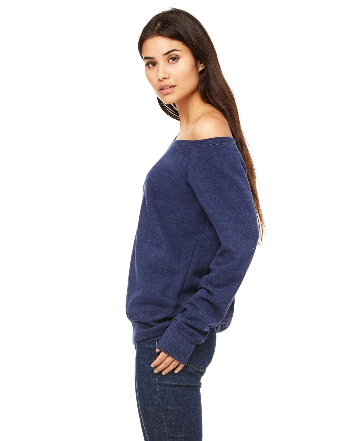 Bella Canvas Ladies Triblend Sponge Fleece Wide Neck Sweatshirt