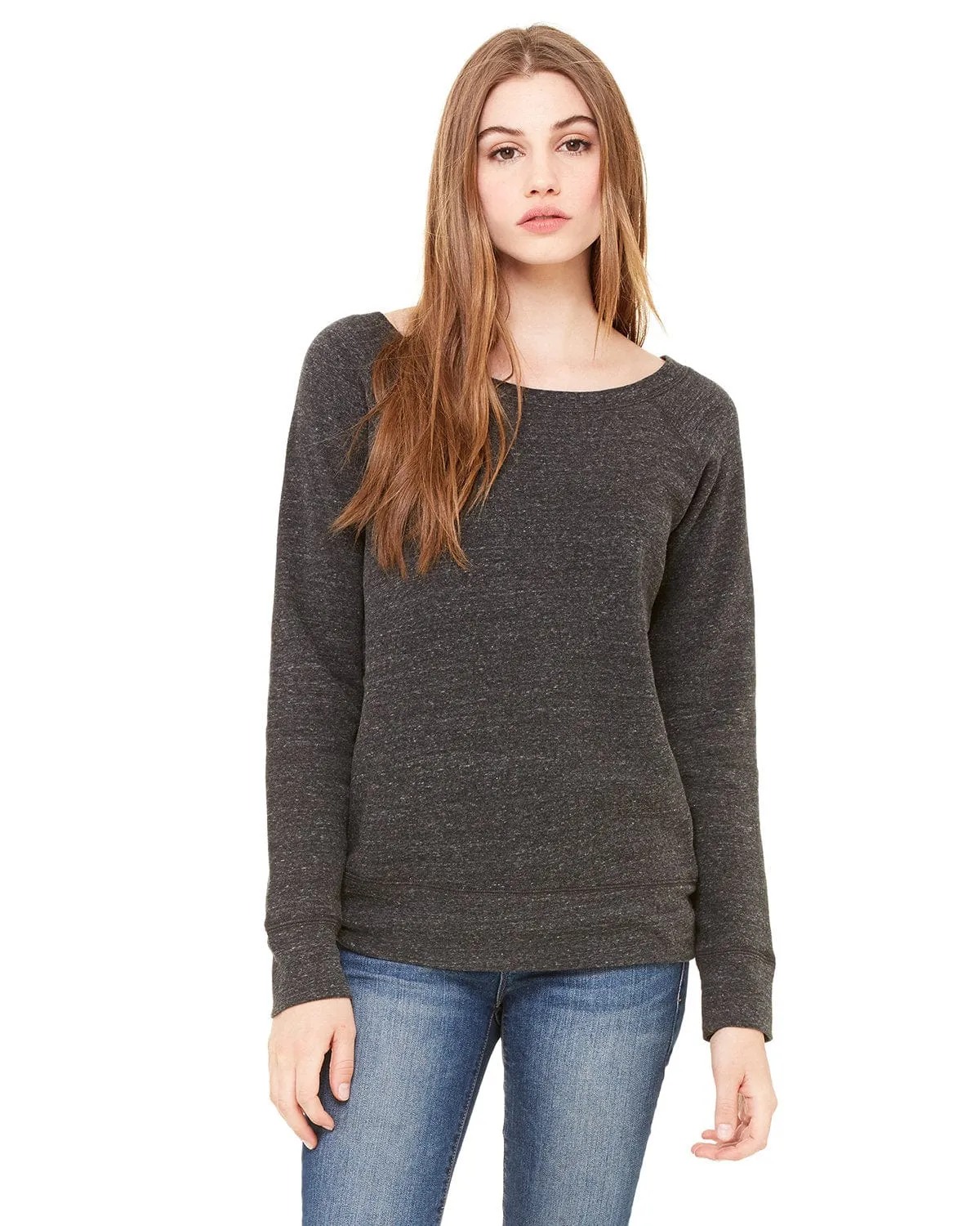 Bella Canvas Ladies Triblend Sponge Fleece Wide Neck Sweatshirt