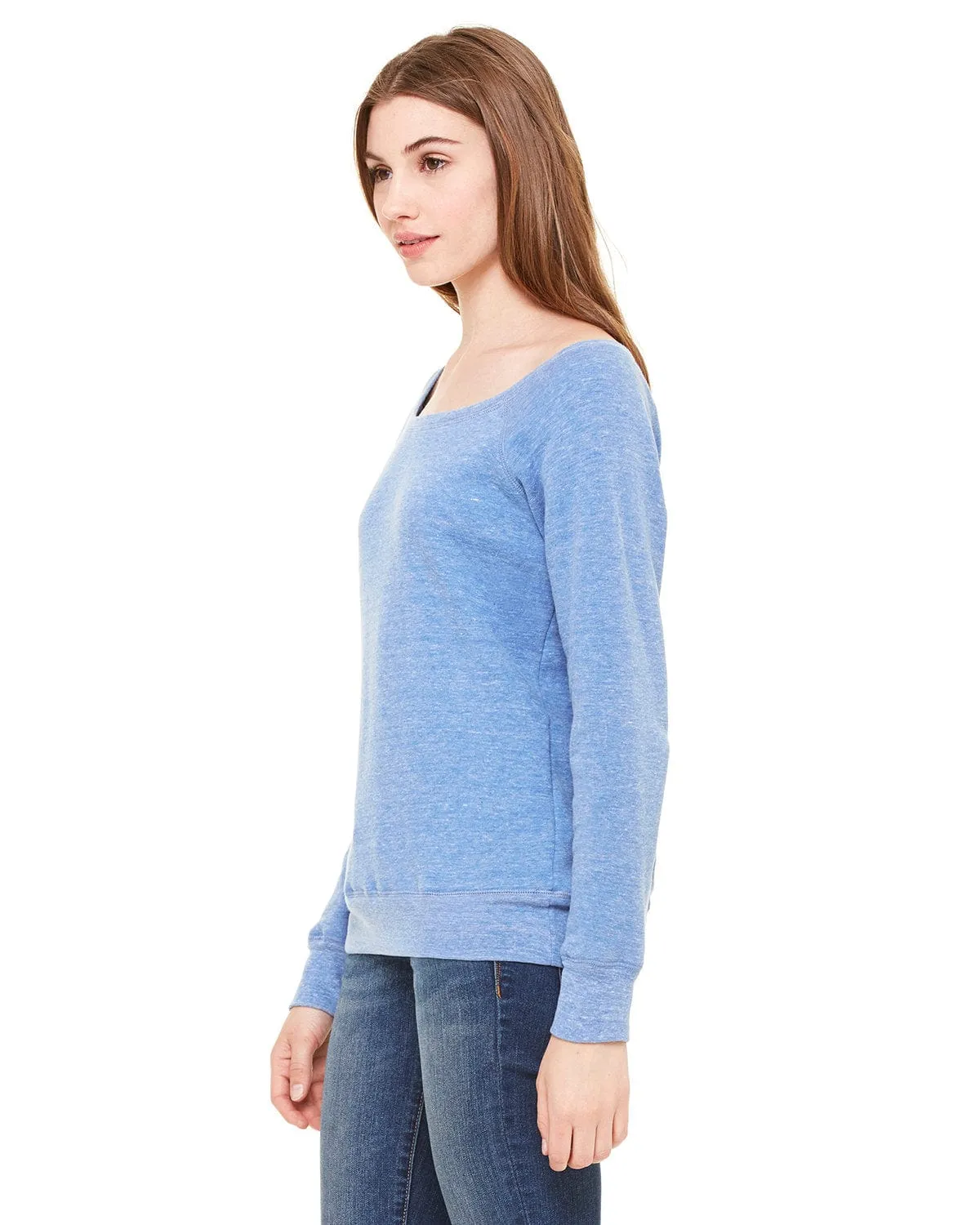 Bella Canvas Ladies Triblend Sponge Fleece Wide Neck Sweatshirt