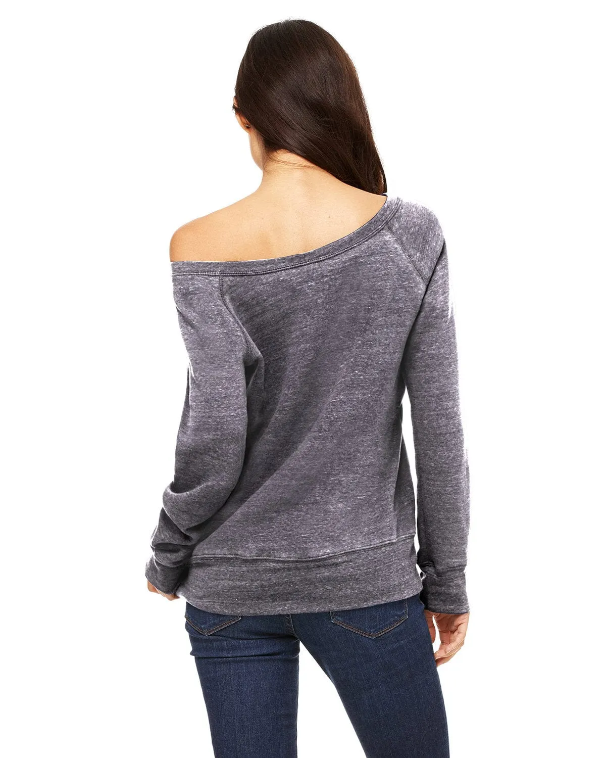 Bella Canvas Ladies Triblend Sponge Fleece Wide Neck Sweatshirt