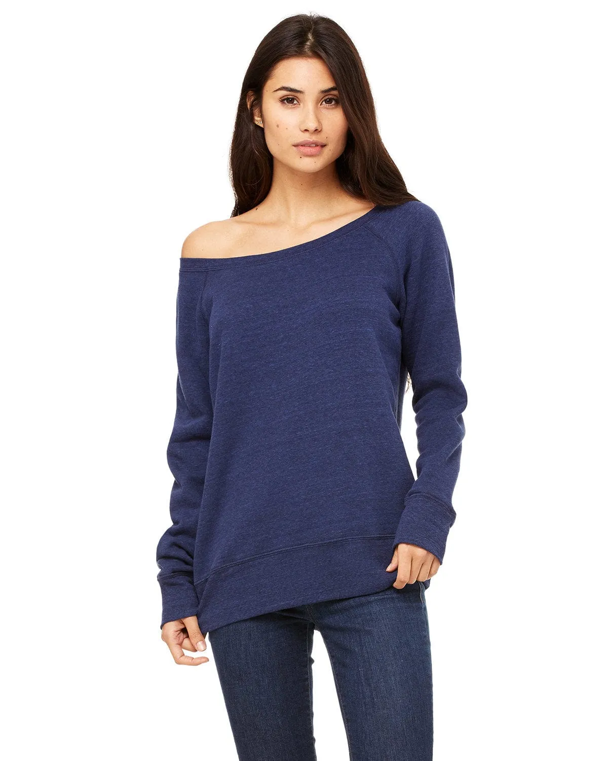 Bella Canvas Ladies Triblend Sponge Fleece Wide Neck Sweatshirt