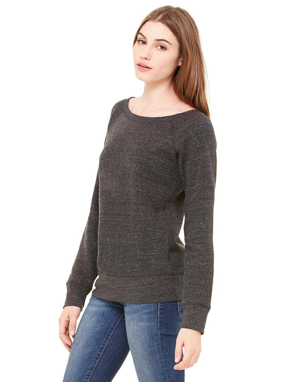 Bella Canvas Ladies Triblend Sponge Fleece Wide Neck Sweatshirt