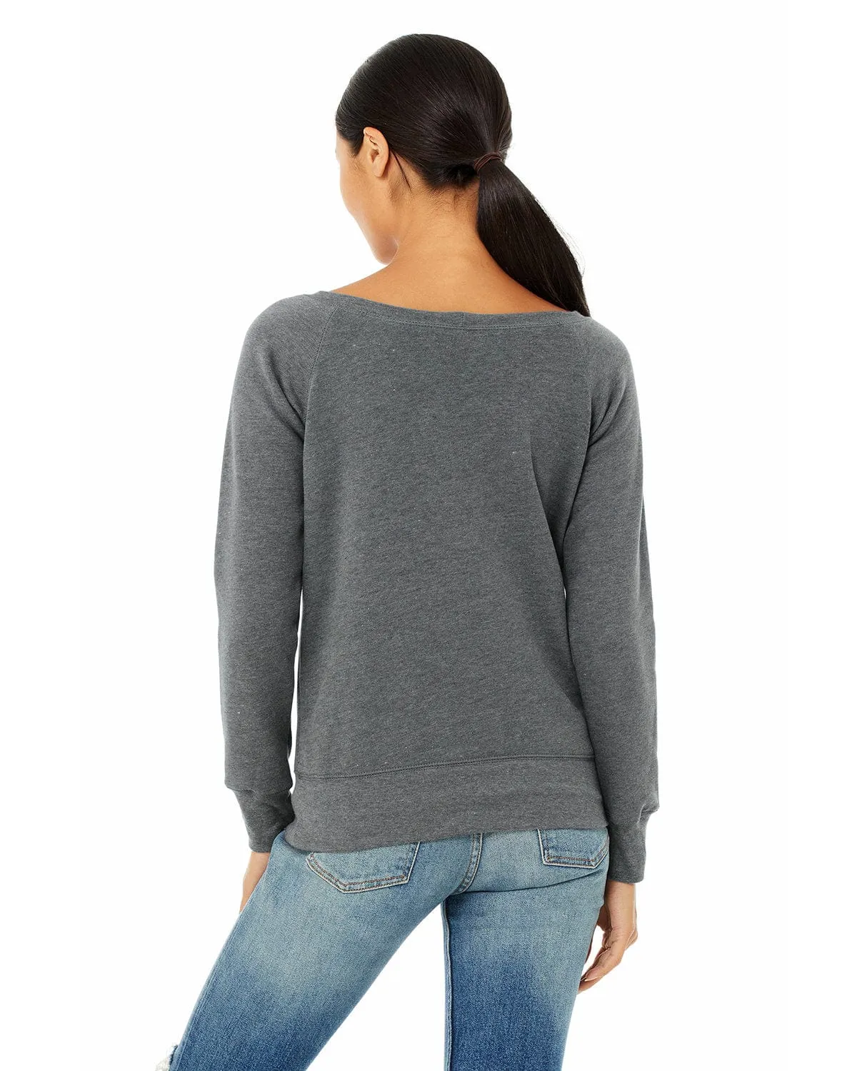 Bella Canvas Ladies Triblend Sponge Fleece Wide Neck Sweatshirt