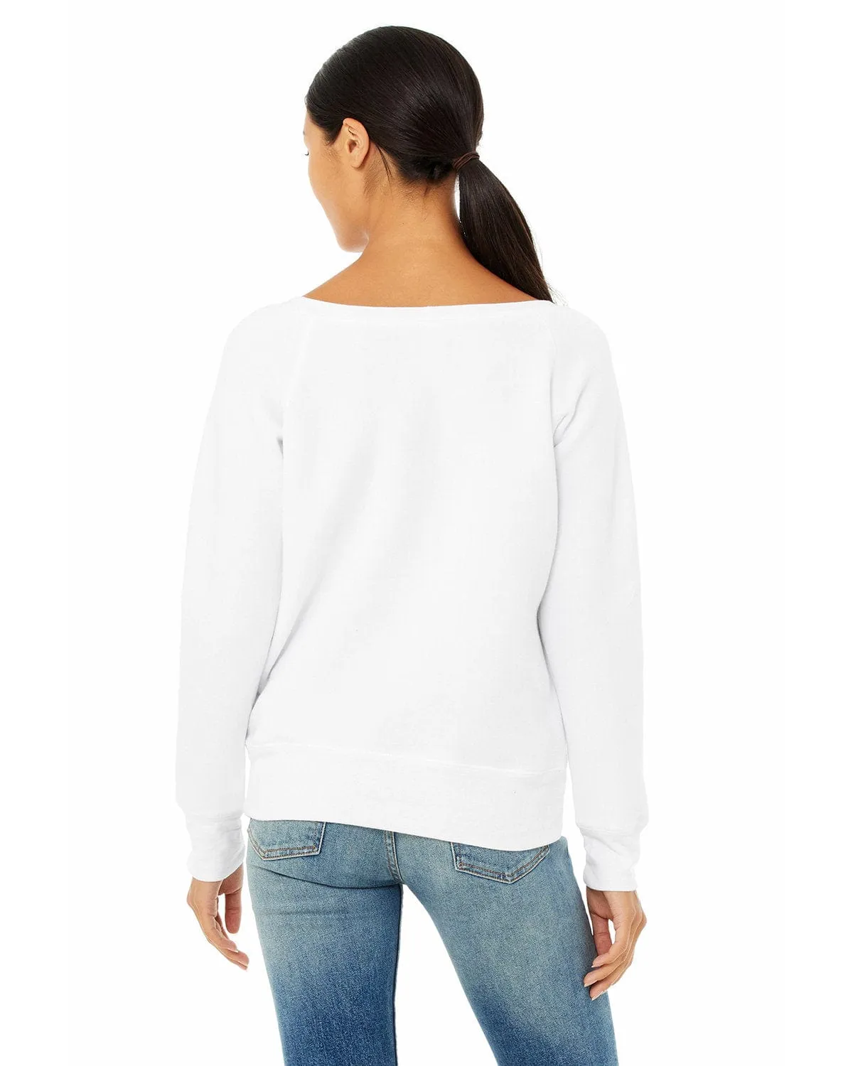 Bella Canvas Ladies Triblend Sponge Fleece Wide Neck Sweatshirt