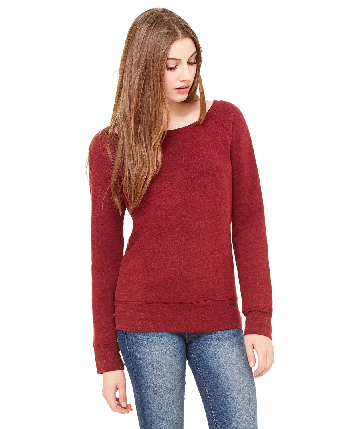 Bella Canvas Ladies Triblend Sponge Fleece Wide Neck Sweatshirt