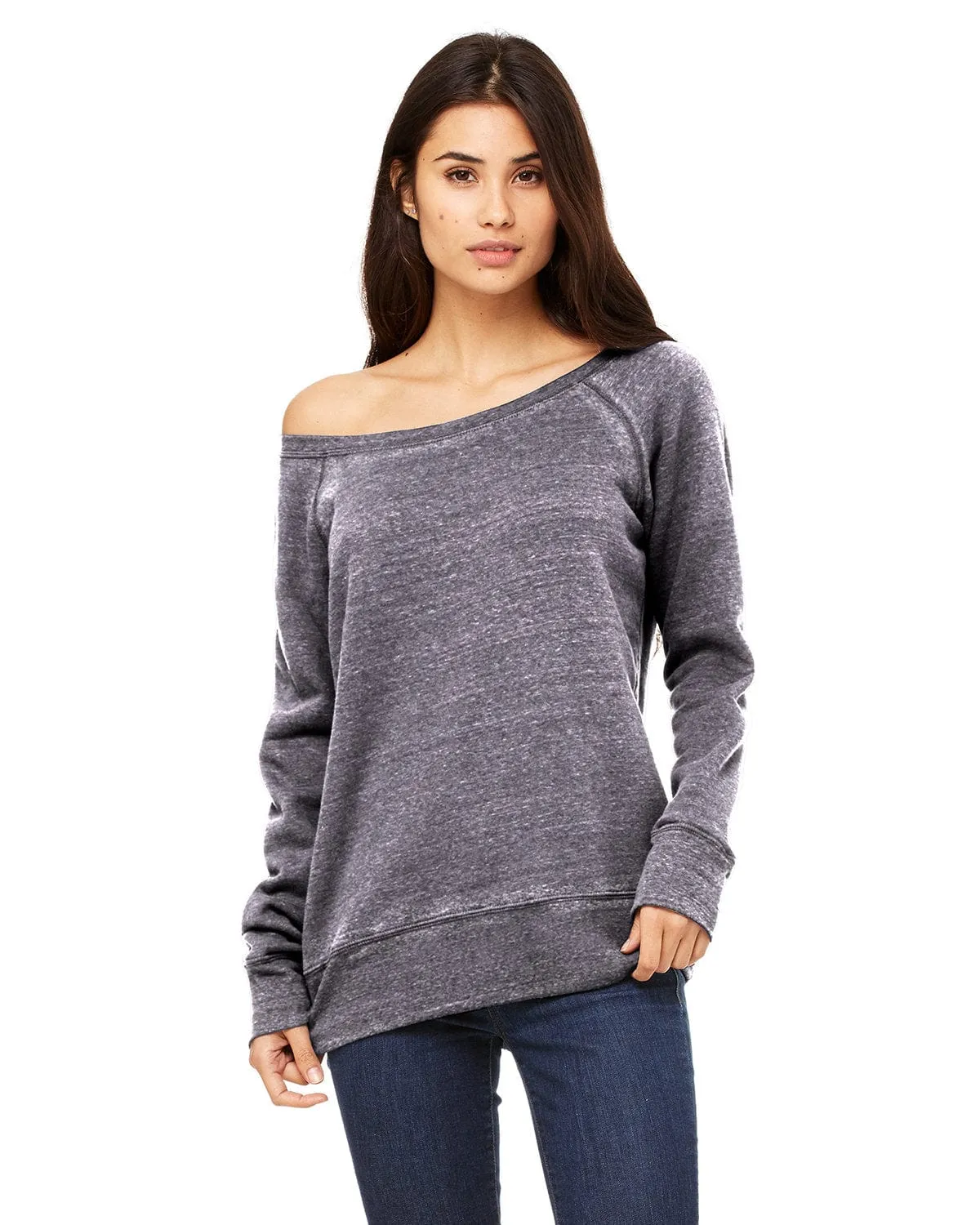 Bella Canvas Ladies Triblend Sponge Fleece Wide Neck Sweatshirt