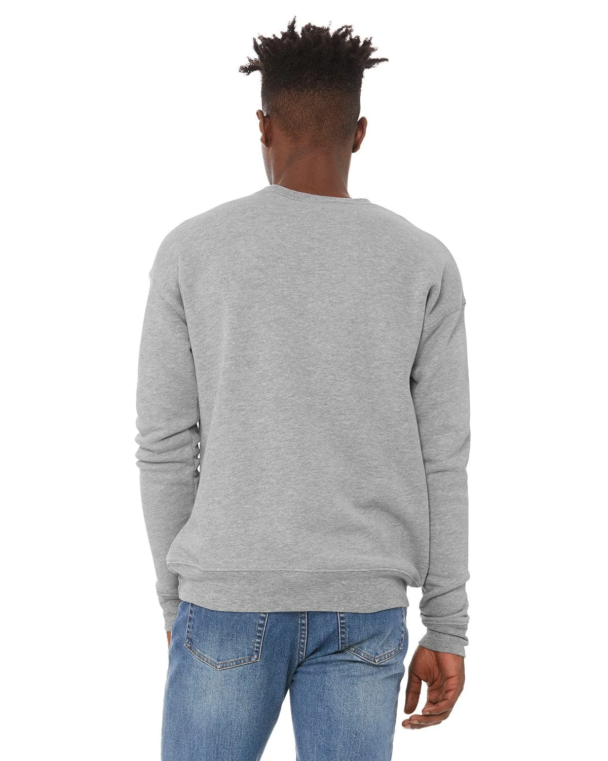 Bella Canvas Unisex Drop Shoulder Fleece Crewneck Sweatshirt | Athletic Heather