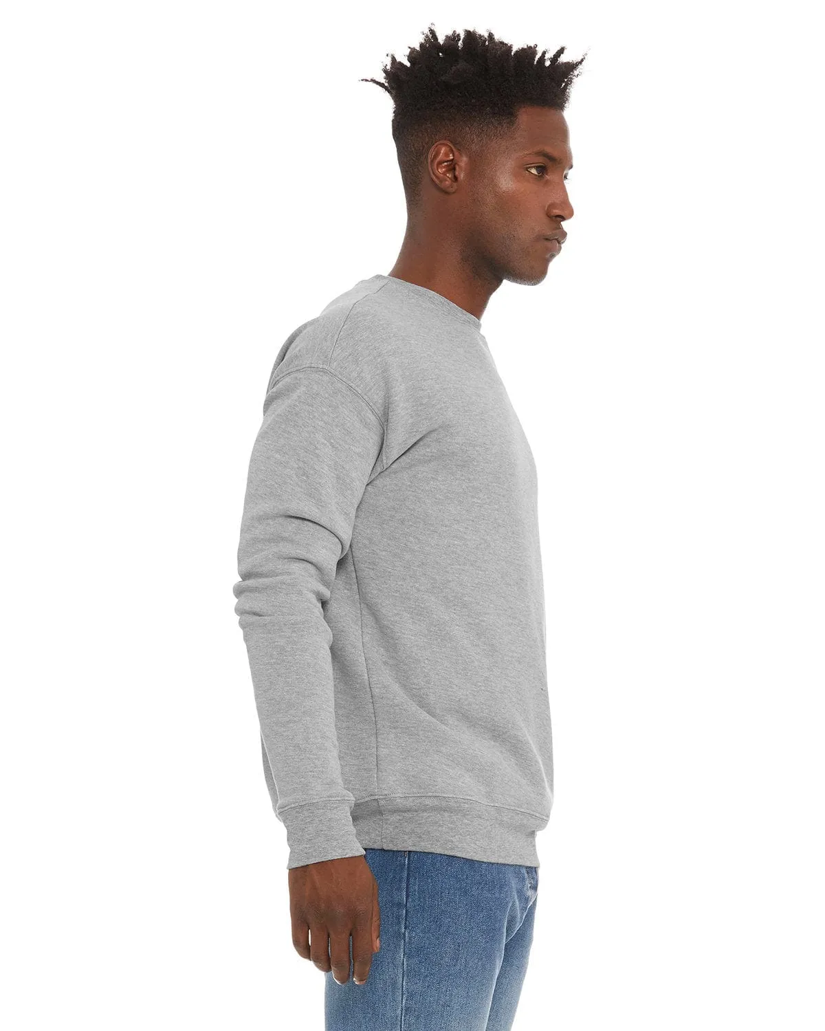 Bella Canvas Unisex Drop Shoulder Fleece Crewneck Sweatshirt | Athletic Heather