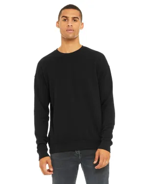 Bella Canvas Unisex Drop Shoulder Fleece Crewneck Sweatshirt | Black