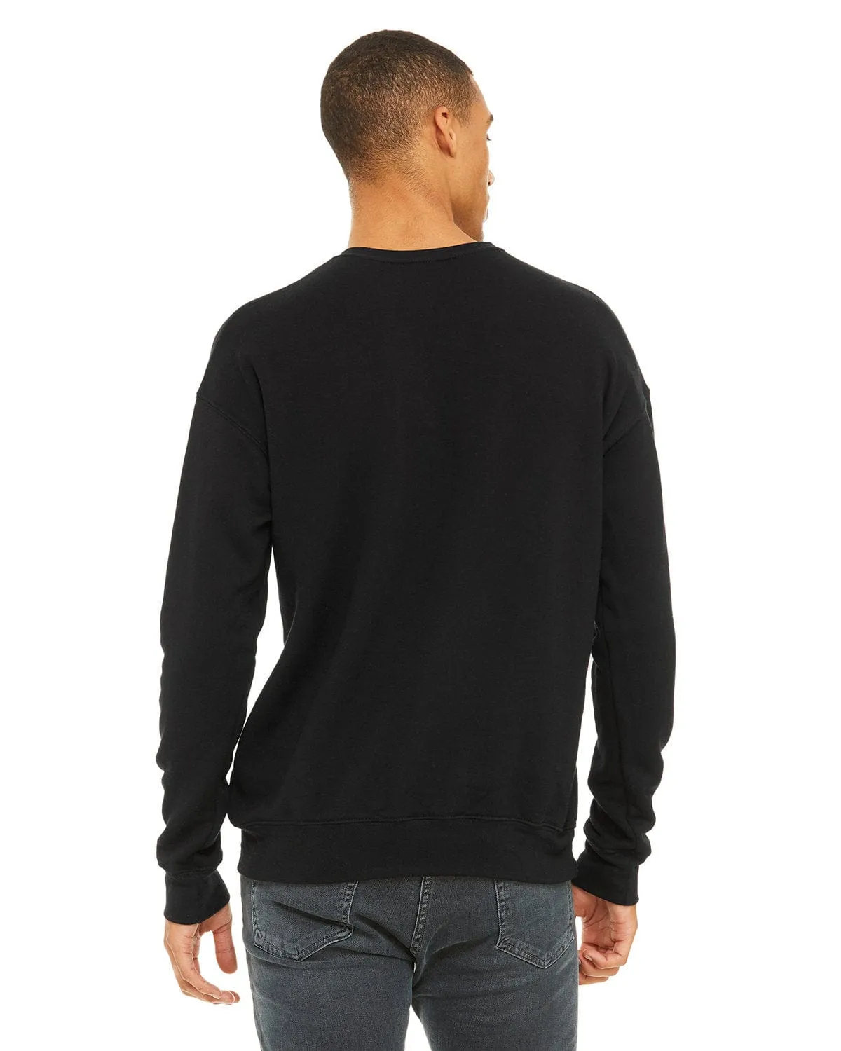 Bella Canvas Unisex Drop Shoulder Fleece Crewneck Sweatshirt | Black