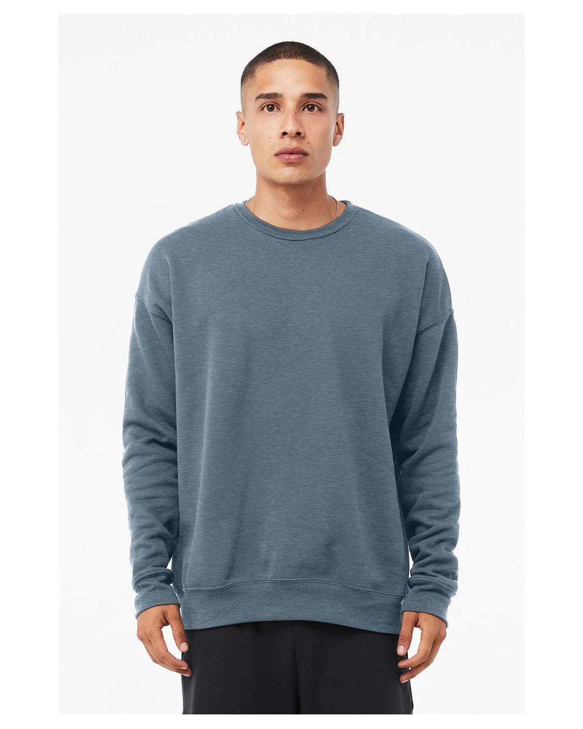 Bella Canvas Unisex Drop Shoulder Fleece Crewneck Sweatshirt | Heather Slate