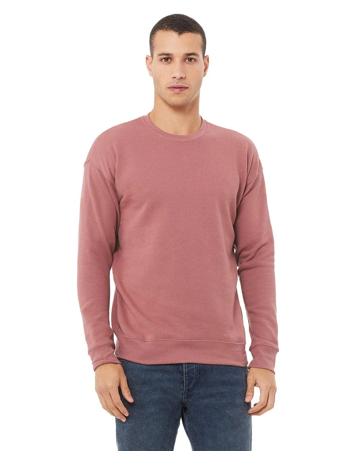 Bella Canvas Unisex Drop Shoulder Fleece Crewneck Sweatshirt | Mauve