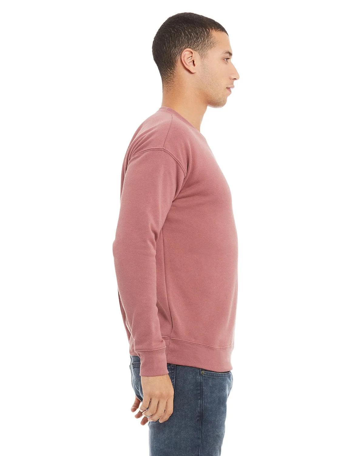 Bella Canvas Unisex Drop Shoulder Fleece Crewneck Sweatshirt | Mauve