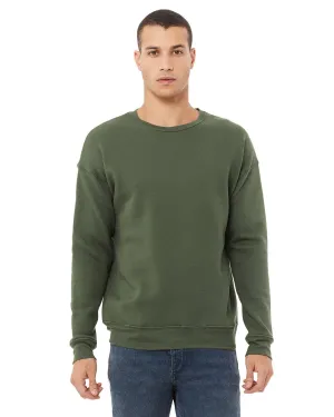 Bella Canvas Unisex Drop Shoulder Fleece Crewneck Sweatshirt | Military Green