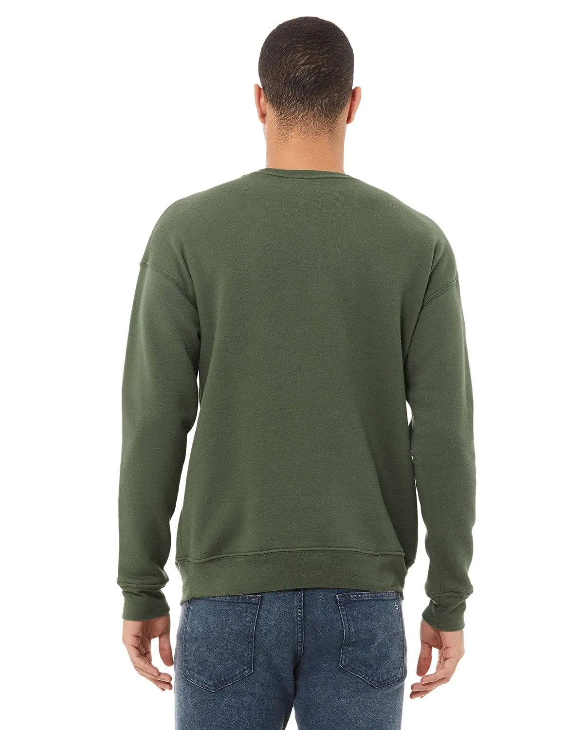 Bella Canvas Unisex Drop Shoulder Fleece Crewneck Sweatshirt | Military Green