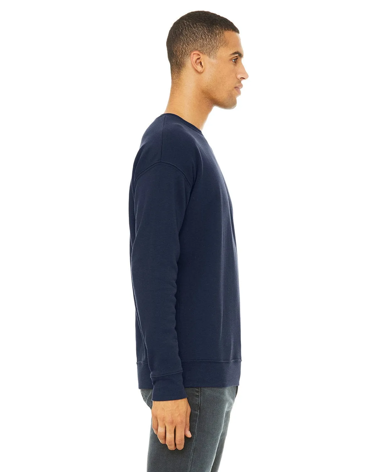 Bella Canvas Unisex Drop Shoulder Fleece Crewneck Sweatshirt | Navy