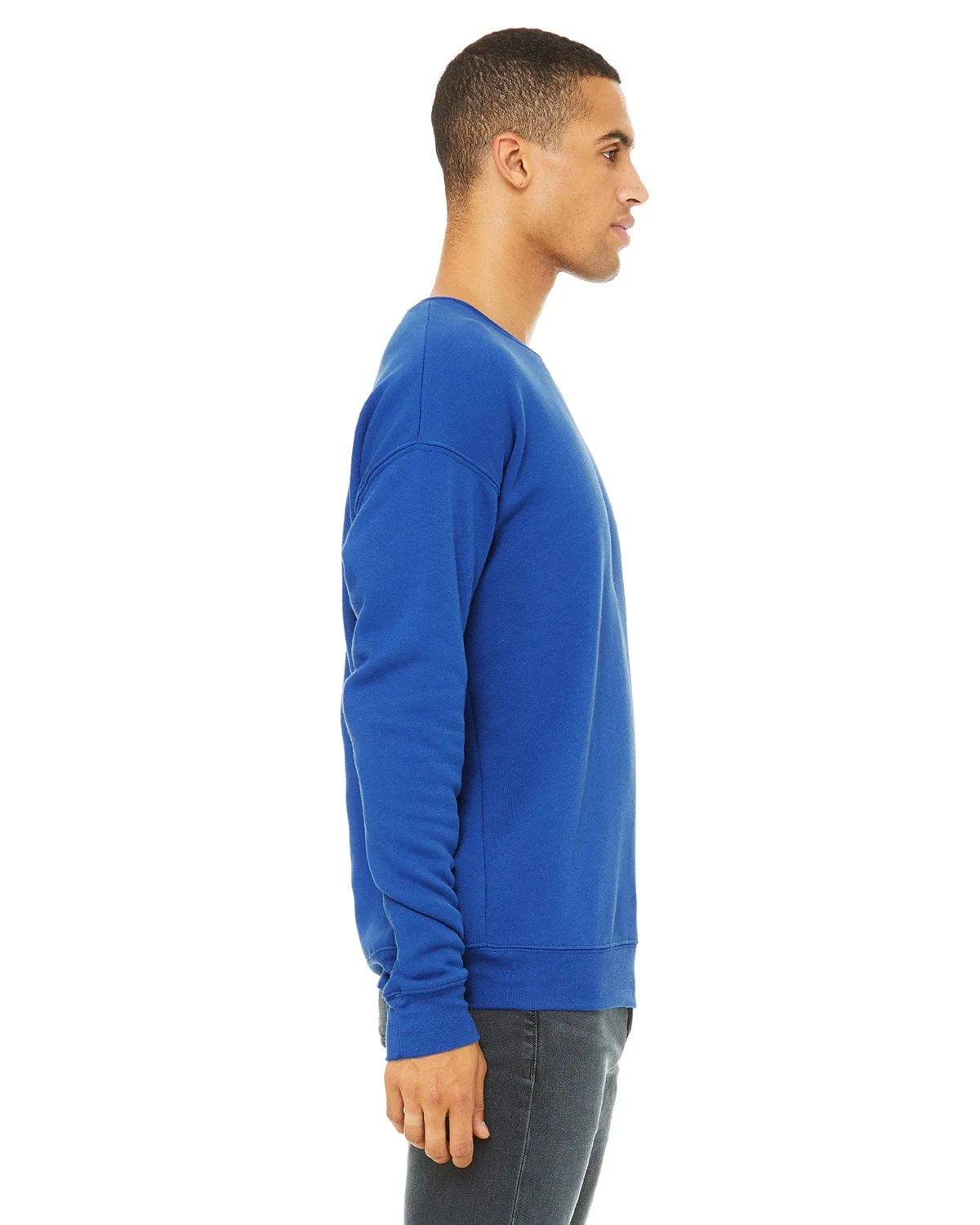 Bella Canvas Unisex Drop Shoulder Fleece Crewneck Sweatshirt | True Royal