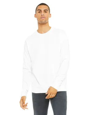 Bella Canvas Unisex Drop Shoulder Fleece Crewneck Sweatshirt | White