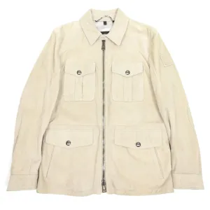 Belstaff Suede Longmead Jacket Cream Size 48