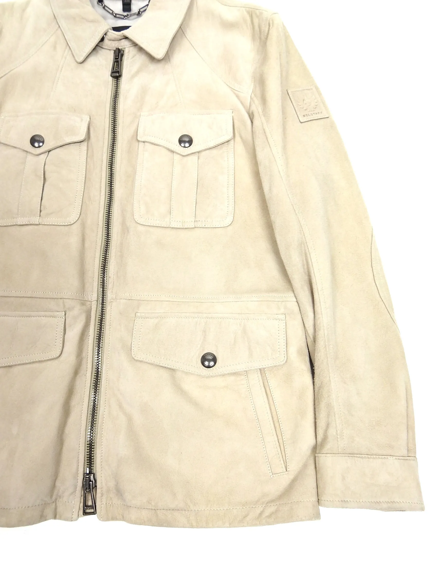 Belstaff Suede Longmead Jacket Cream Size 48