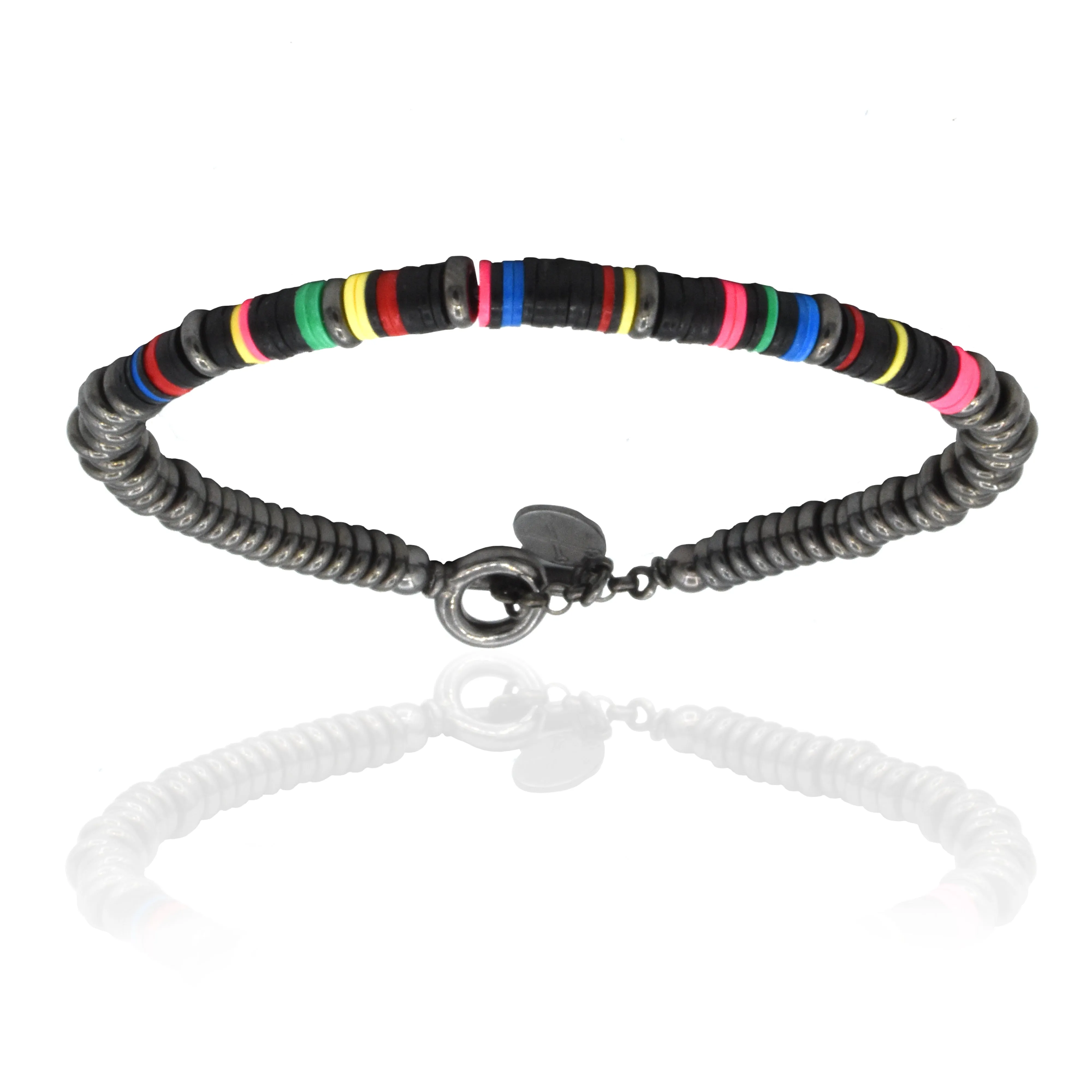 BIG Multicolor Black African with Black PVD Bracelet