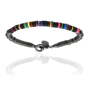 BIG Multicolor Black African with Black PVD Bracelet