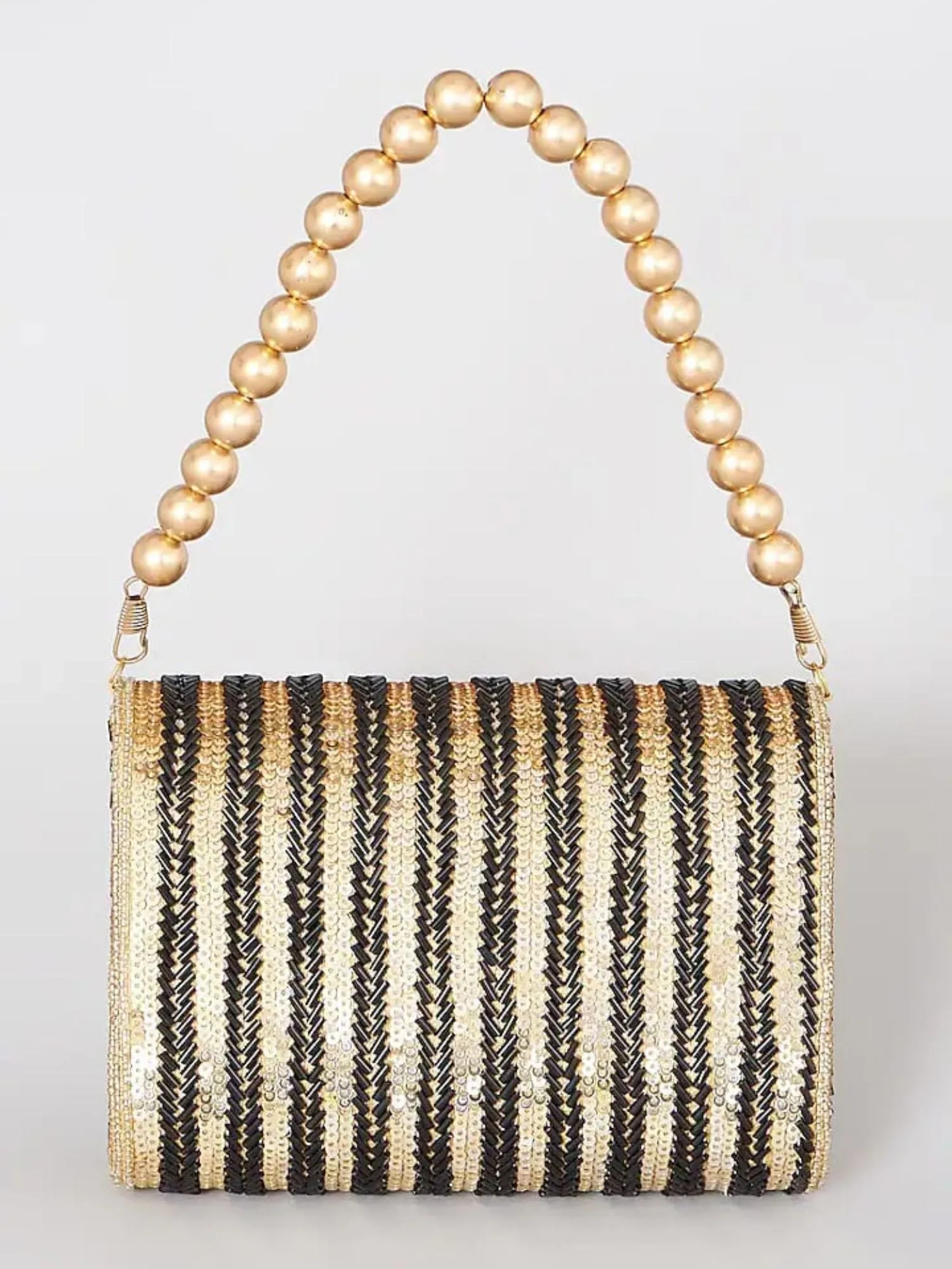 Black & Gold Flapover Clutch