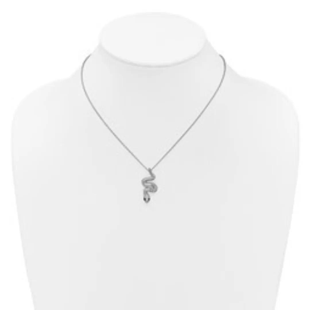 Black and White CZ Snake Necklace