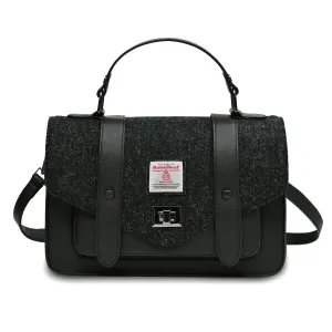 Black Herringbone Satchels with Harris Tweed®