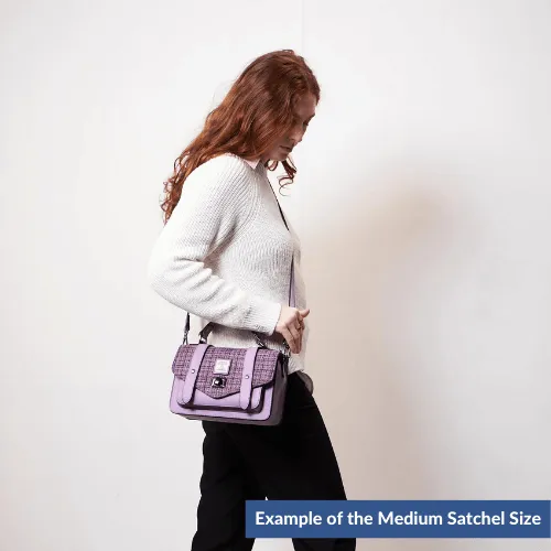 Black Herringbone Satchels with Harris Tweed®