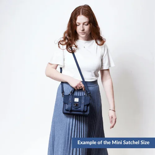 Black Herringbone Satchels with Harris Tweed®