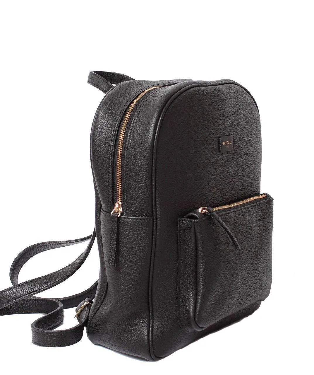 Black Leather Backpack- Calf Leather