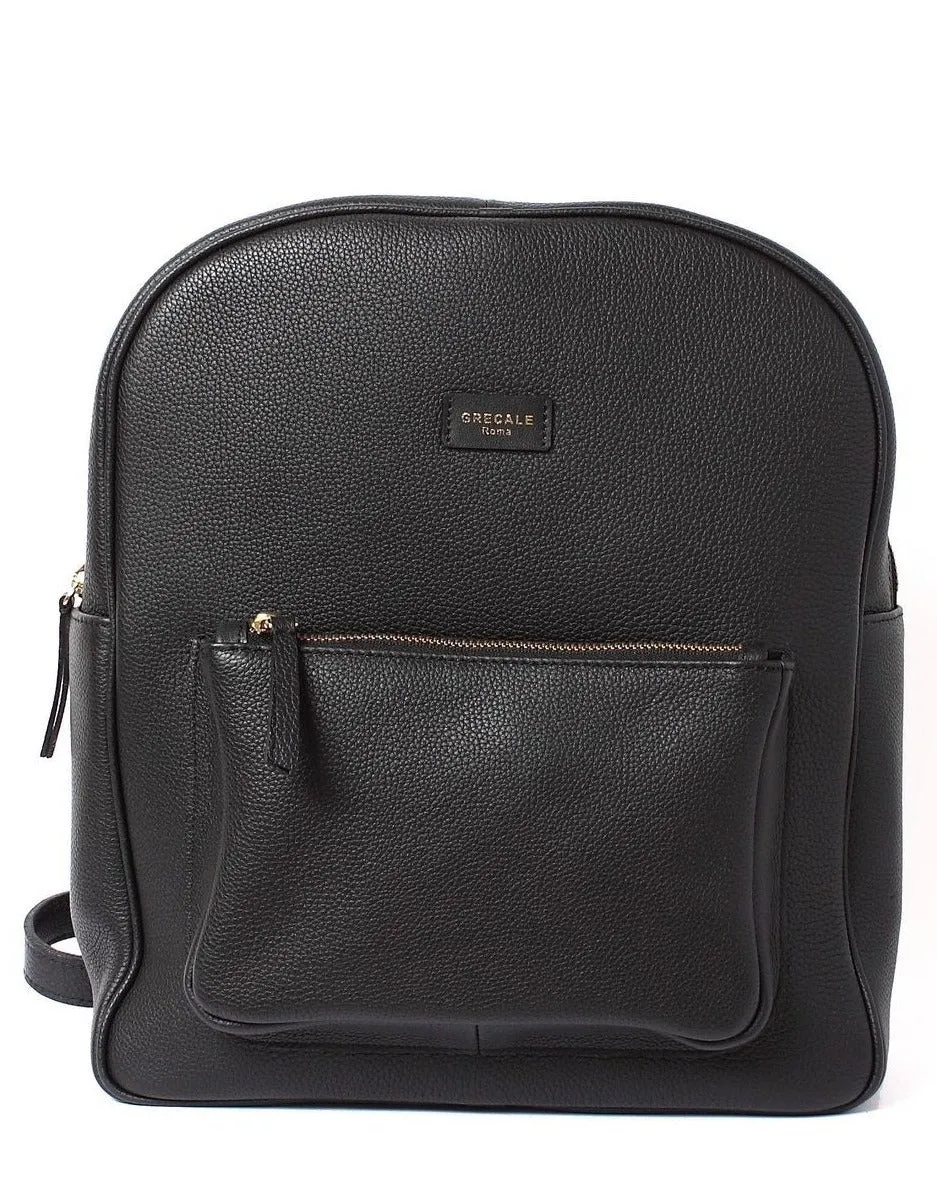 Black Leather Backpack- Calf Leather
