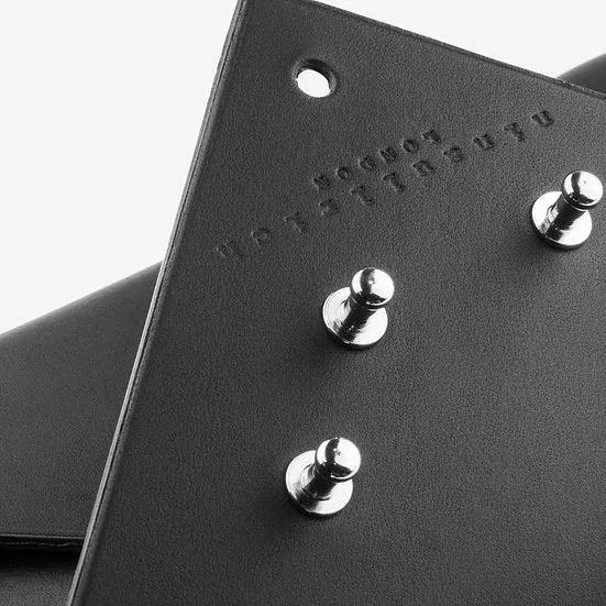 BLACK LEATHER ENVELOPE CLUTCH - PART STUDDED SMALL