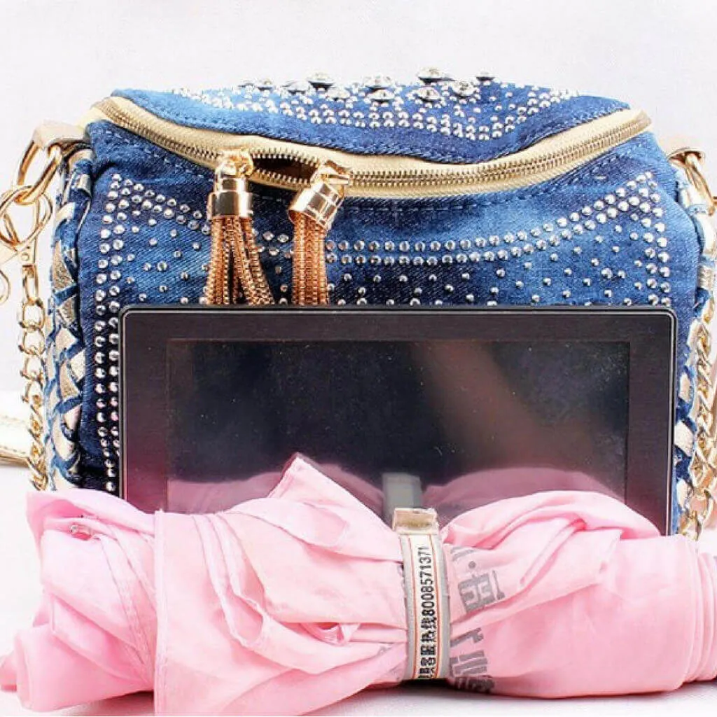 Blue Denim Handbag