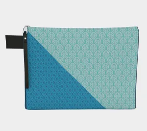 Blue Pattern Zip Pouch