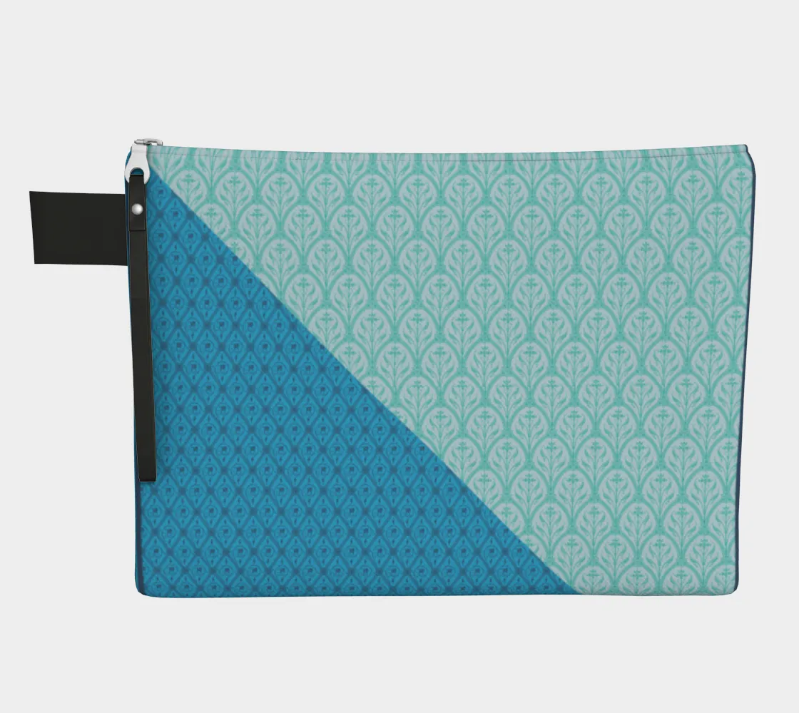 Blue Pattern Zip Pouch