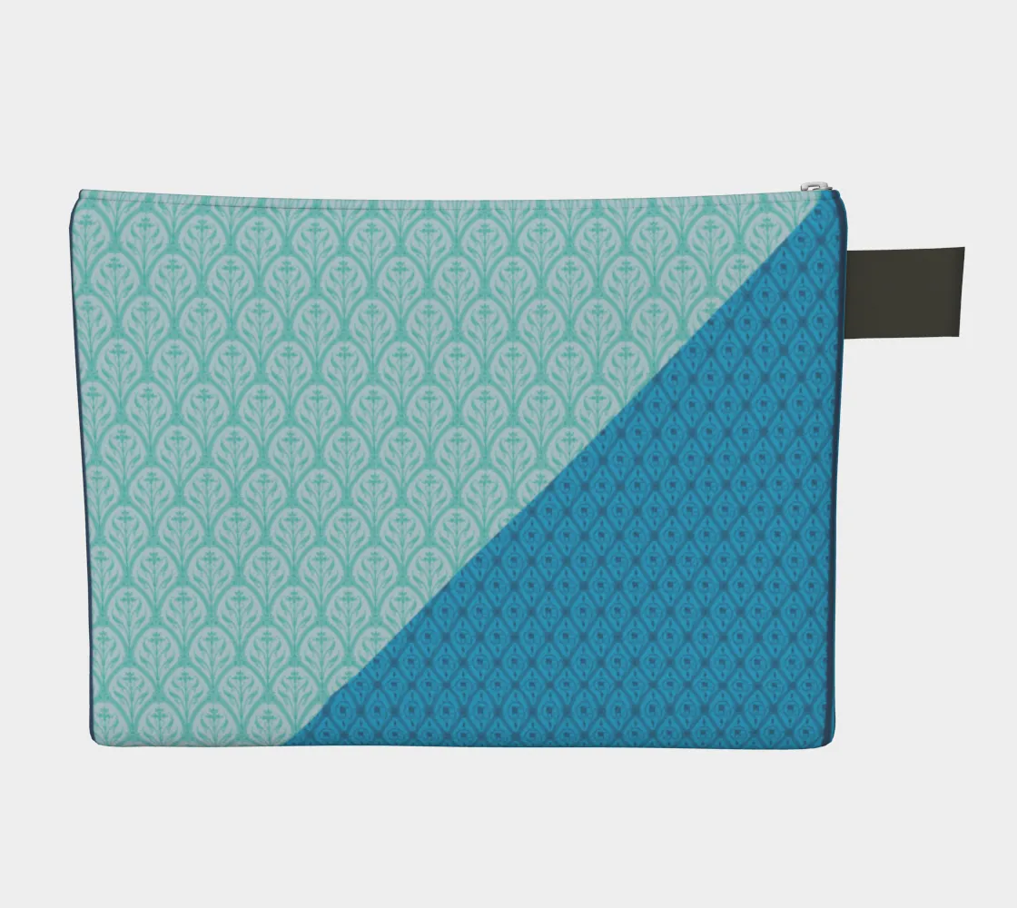 Blue Pattern Zip Pouch