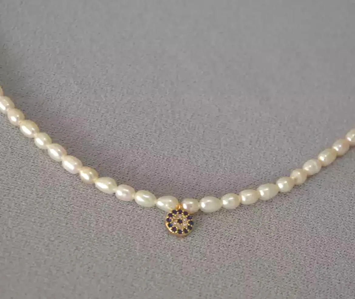 Boho & Mala Beaded Freshwater Pearl & Pendant Necklace SCN1003