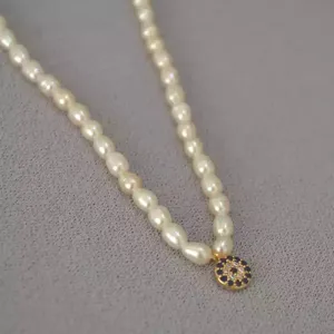 Boho & Mala Beaded Freshwater Pearl & Pendant Necklace SCN1003