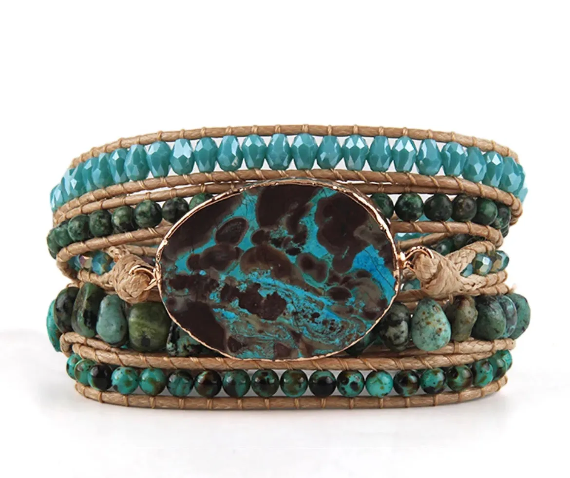 Boho & Mala Stone 5 Wrap Bracelet